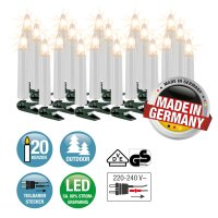 20-pcs. LED-Filament-Topcandle-Set, outdoor, detachable plug.
