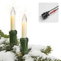 20-pcs. Shaftcandle-Set, clear bulbs, for outdoor, detachable plug