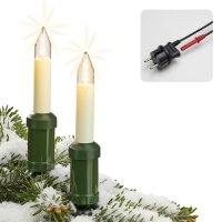20-tlg. LED-Filament-Schaftkerzenkette, warm-weiß, für außen, teilbarer Stecker