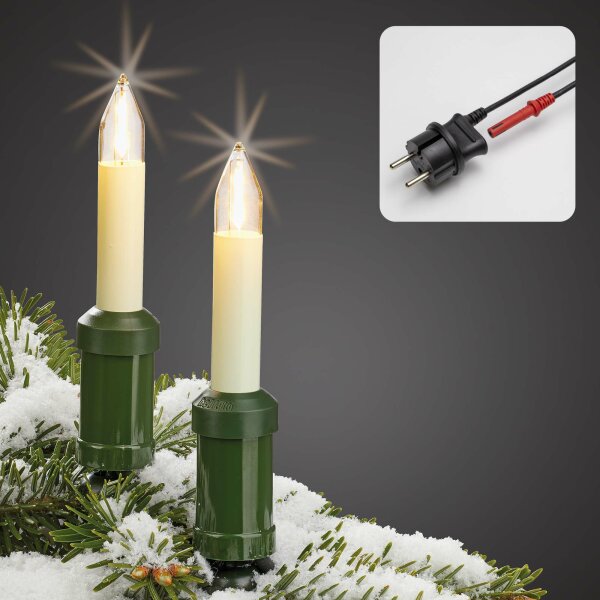 30-pcs. LED-Filament-Shaftcandle-Set, warm-white, for outdoor, detachable Plug