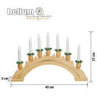 7-pcs. Wooden Stand "Goldleiste", nature, Deco-wreath, lead wire 1,5 m