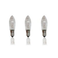 LED-Riffelkerze, warm-weiße, klare Kerzen,  8-34 V,  3er Blister