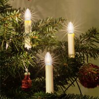 LED-Riffelkerze, warm-weiße, klare Kerzen,  8-34 V,  3er Blister