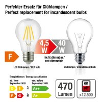 LED-Glühlampe A60,  E27, 4 W, 470 L, klar