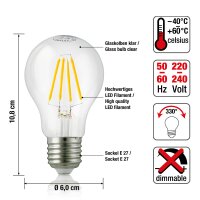 LED-Glühlampe A60,  E27, 4 W, 470 lm, klar