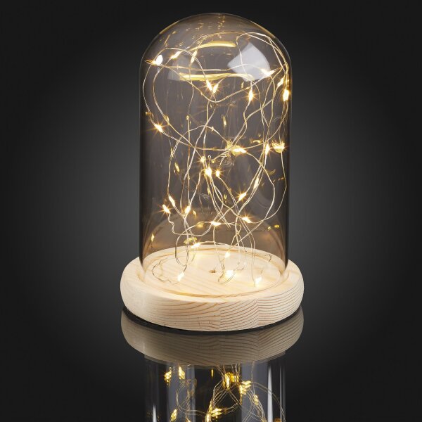 LED-Glas-Bell with Timer,  DiY removable glass, battery operated