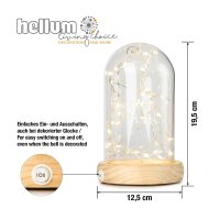 LED-Glas-Glocke (abnehmbar für eigene Dekorationsideen), mit 6h Timer, batteriebetrieben