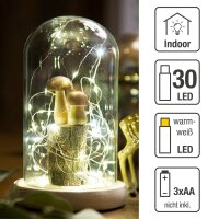 LED-Glas-Glocke mit Timer, DiY abnehmbares Glas, batteriebetrieben