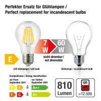 LED-Glühlampe A60,  E27, 7 W, 810 lm, klar