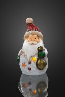 LED-Keramik-Weihnachtsmann mit Geschenke-Sack, mit...