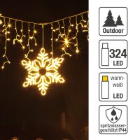 LED-Lichtschlauch "Schneeflocke" für Straßenbeleuchtung 324 LEDs warm-weiß 62 cm Ø, ohne Stecker