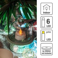 LED-Teelichter,  gelbe LED, 6er-Set, batteriebetrieben