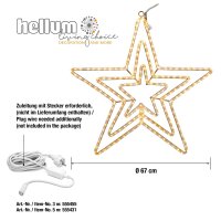 216-pcs. LED- Rope Light "Star" for Street Illuminiation, warm-white, 67 cm Ø, w/o plug