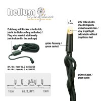 40-pcs. LED-Lightchain "System-Profi", warm-white, green cable, extendable, w/o plug