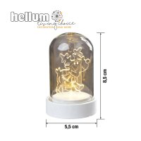LED-Deco-Bell with Arcylic Reindeer, warm-white LEDs, battery operated