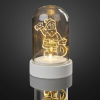 LED-Deco-Bell with Acrylic-Santa, warm-white LEDs,...