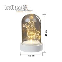 LED-Deco-Bell with Acrylic-Santa, warm-white LEDs, battery operated