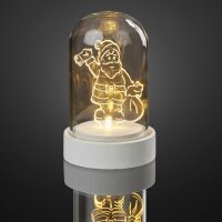 LED-Glas-Glocke mit Acryl Weihnachtsmann, 1 LED...