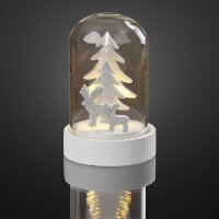 LED-Deko-Glocke mit Tannenbäumen und Rentieren,...