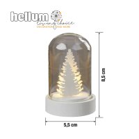 LED-Deko-Glocke mit Tannenbäumen, warm-weiße LED, batteriebettrieben