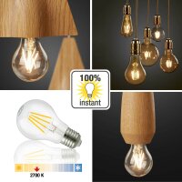 LED-Filament-Lampe A60, E27, 7W, Glas klar, 806 lm. dimmbar