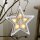 LED-3D Star white/stained, 5 warm-white LEDs, battery operated