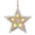 LED-3D Star white/stained, 5 warm-white LEDs, battery operated