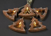 10-pcs. Lightchain with wooden trees, warm-white,...