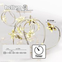 20-pcs. LED-Lightchain, warm-white, with Stars and timer, battery operated