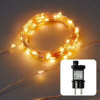 300-pcs. LED-Lightchain, amber, copperwire silvercoated,...