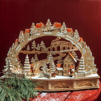 LED Wooden Candolier, "Village with Train" 15...