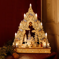 LED Wooden Candolier "Winterly Church with...