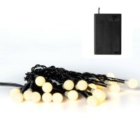 LED-Lichterkette mit Perlen, 20 LEDs warm-weiß, mit Timer, für innen, batteriebetrieben