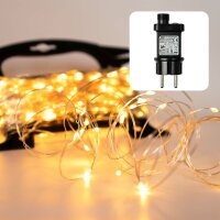 100-pcs. LED-Lightchain, amber, copperwire silvercoated,...