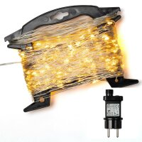 300-pcs. LED-Lightchain, amber, copperwire, Outdoor-Transformer