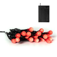20-pcs. LED-Ball-Lightchain, red, black cable, battery...