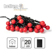 LED-Lichterkette mit Perlen, 20 LEDs rot, mit Timer, für innen, batteriebetrieben