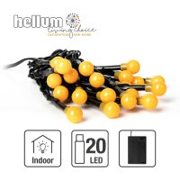 LED-Lichterkette mit Perlen, 20 LEDs gelb, mit Timer, für innen, batterbetrieben