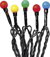 20-pcs. LED-Ball-Lightchain, multicoloured, black cable,...