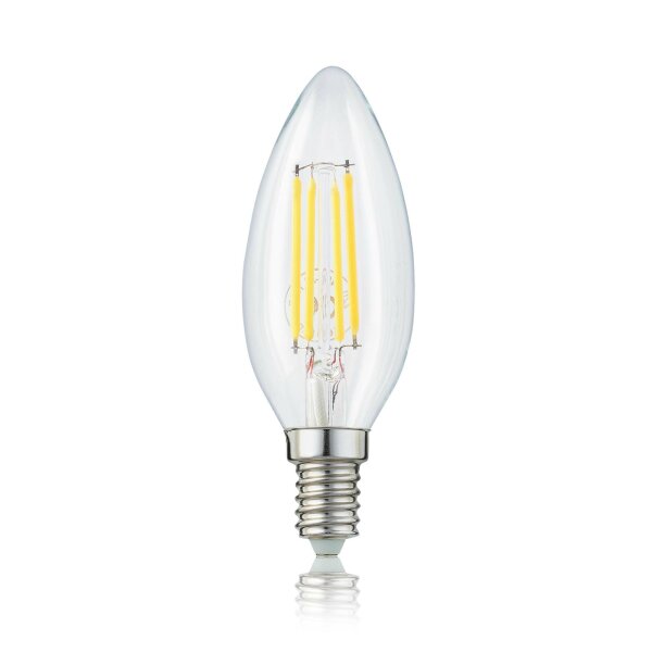LED-Filament-Lampe C35, E14, 4,5W, Glas klar, 470 lm