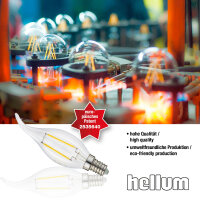 LED Filament Windstoß-Kerzenlampe C35 E14 2W klar 250 Lm