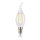 LED Filament Windstoß-Kerzenlampe C35 E14 2W klar 250 Lumen