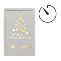 LED wooden picture with Christmas tree "Merry Christmas