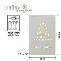 LED-Bild, Tannenbaum und "Merry Christmas", mit Timer, batteriebetrieben