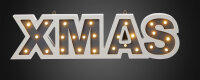 LED wooden font " XMAS", white, 26 LEDs