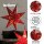 LED Paper Star to hang, red, 30 warm-white LEDs,  battery operated