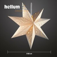 LED Paper Star to hang, white, 30 warm-white LEDs, battery operated