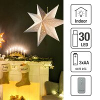 LED paper star to hang, white