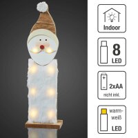 8-piece LED wooden Father Christmas