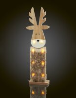 LED wooden reindeer, 8 LEDs